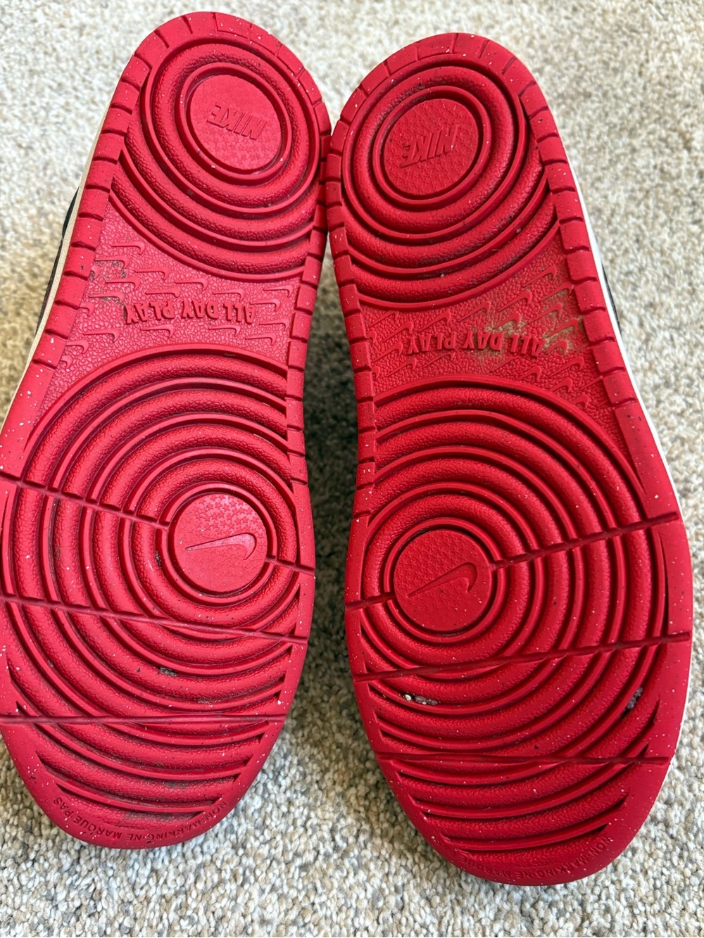 Nike - Unisex Court Borough Low Recraft Sneakers - Size 2Y - Red & Black - Picture 9 of 10